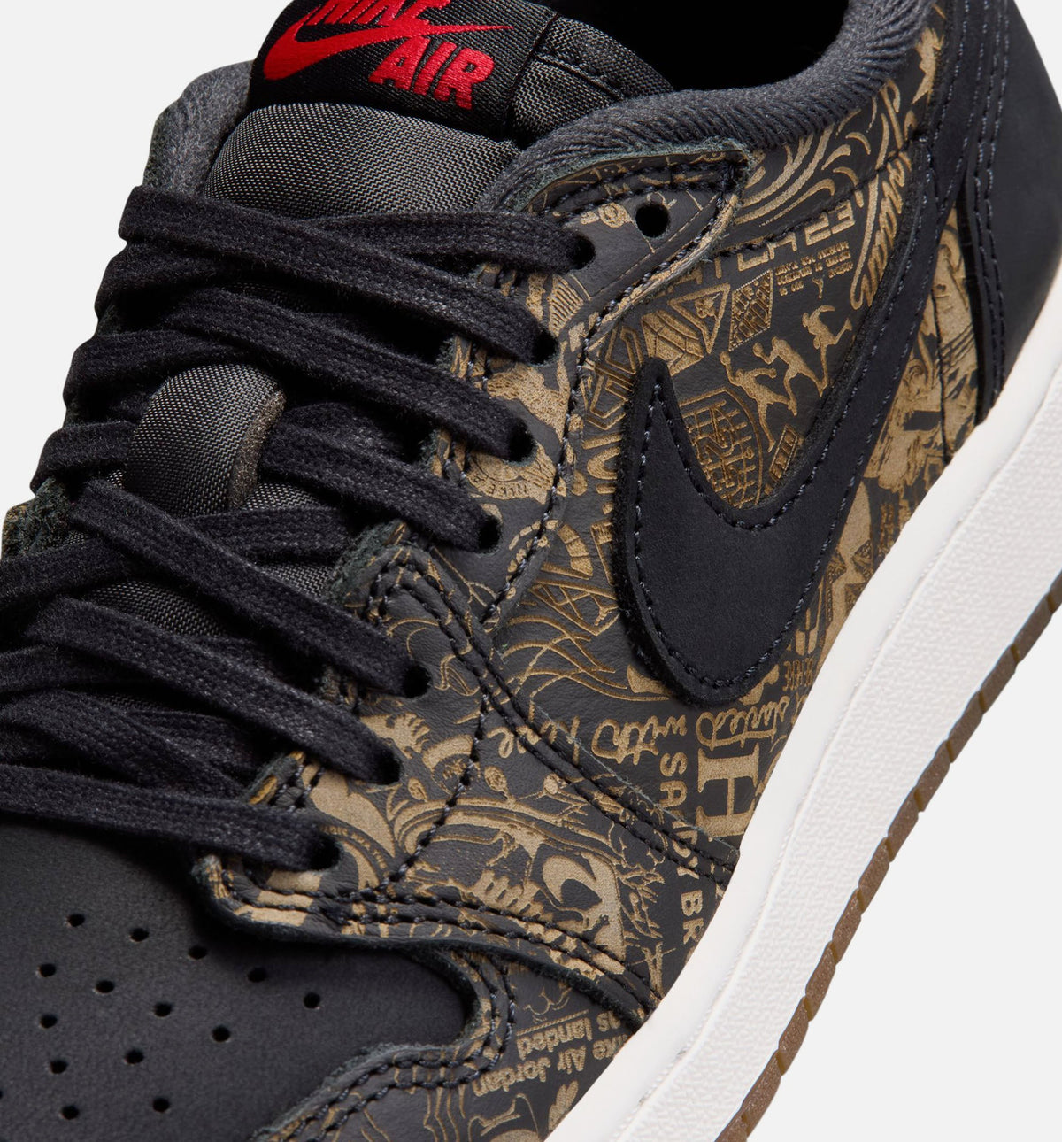 Air Jordan 1 Retro Low OG Laser Grade School - Black/Varsity Red/Summit White