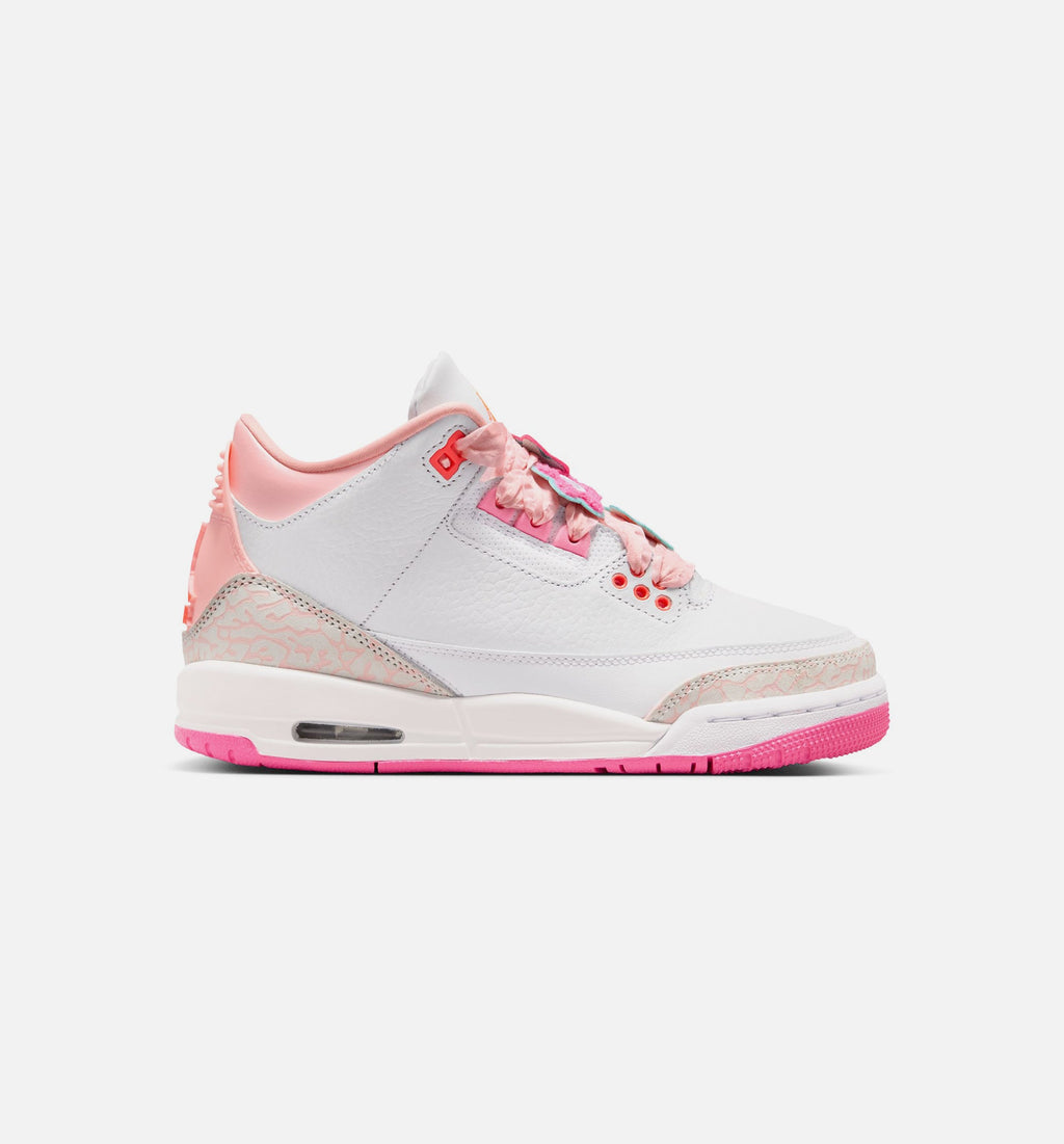 Air Jordan 3 Retro Spring Flowers Grade School - Pearl Pink/Pink Bloom/Pink Glow/Hyper Orange