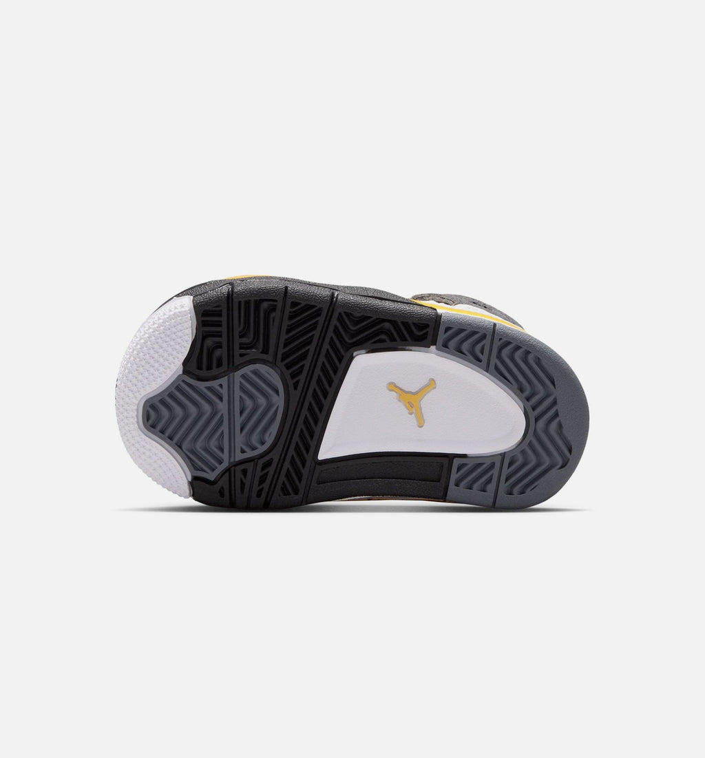 Air Jordan 4 Retro Rare Air Tour Yellow Infant/Toddler - White/Dark Blue Grey/Black/Tour Yellow