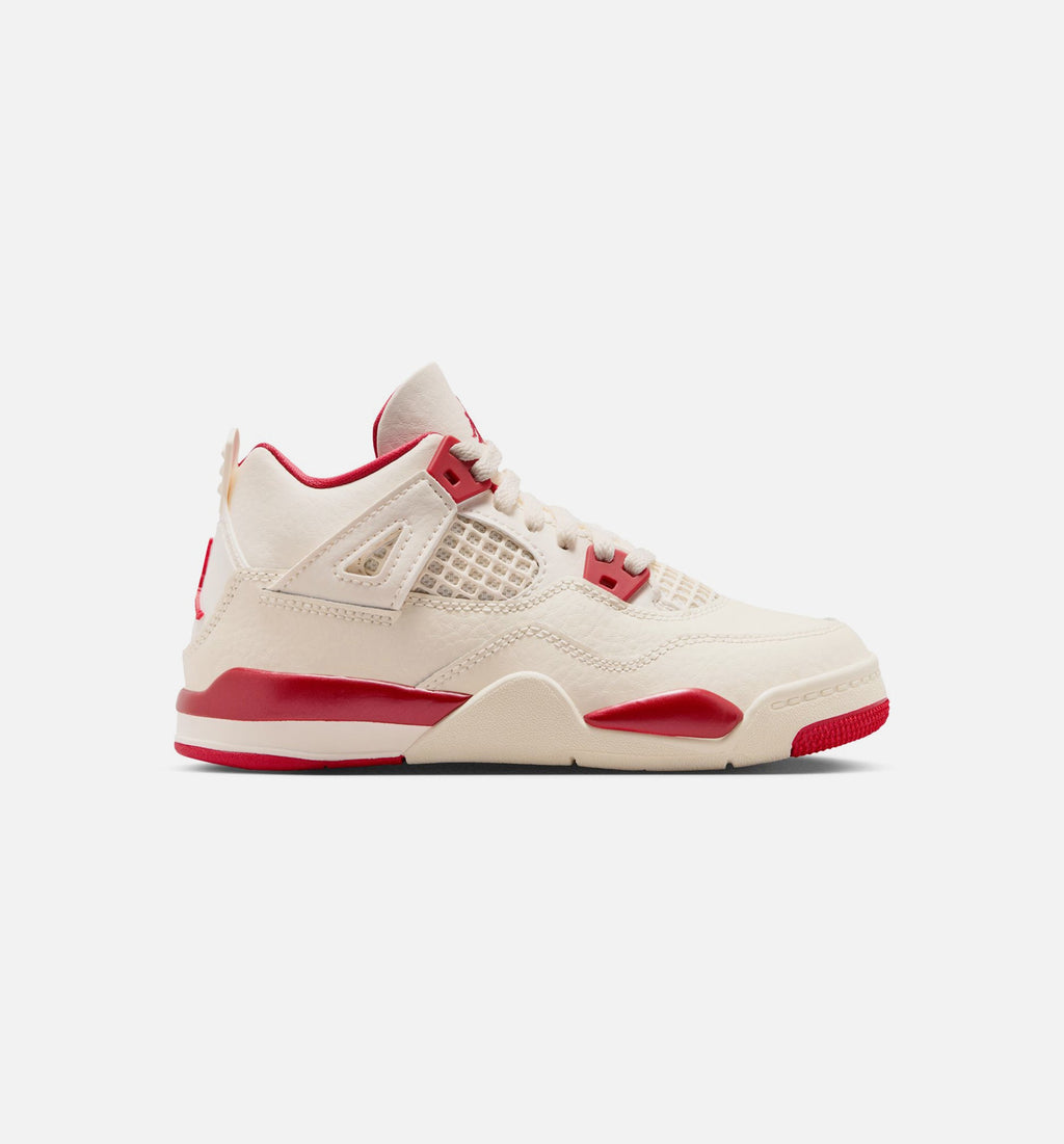 Air Jordan 4 Retro Valentine's Day Preschool - Pale Ivory/Sierra Red/Tough Red
