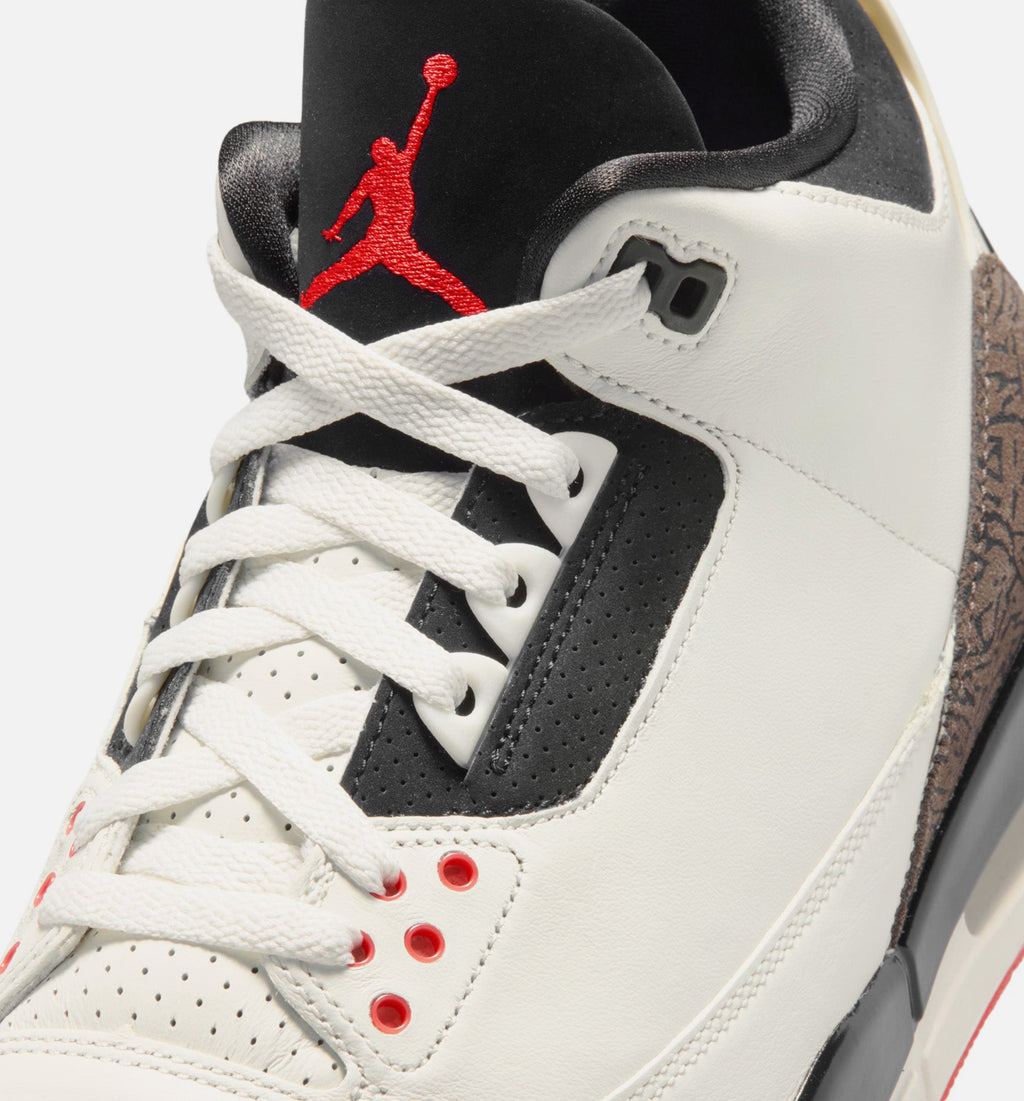 Air Jordan 3 Retro Men's Lifestyle Shoe - Sail/Black/University Red/Pale Ivory
