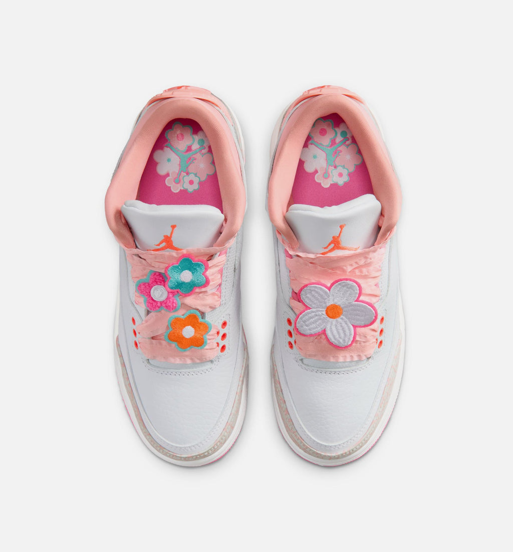 Air Jordan 3 Retro Spring Flowers Grade School - Pearl Pink/Pink Bloom/Pink Glow/Hyper Orange