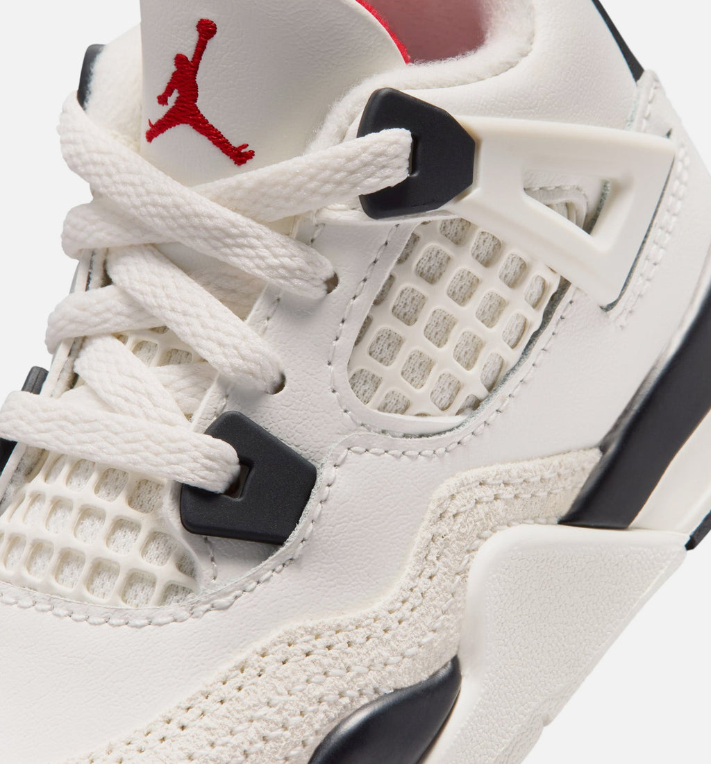 Air Jordan 4 Retro Flight Club Infant/Toddler - Sail/Black/University Red