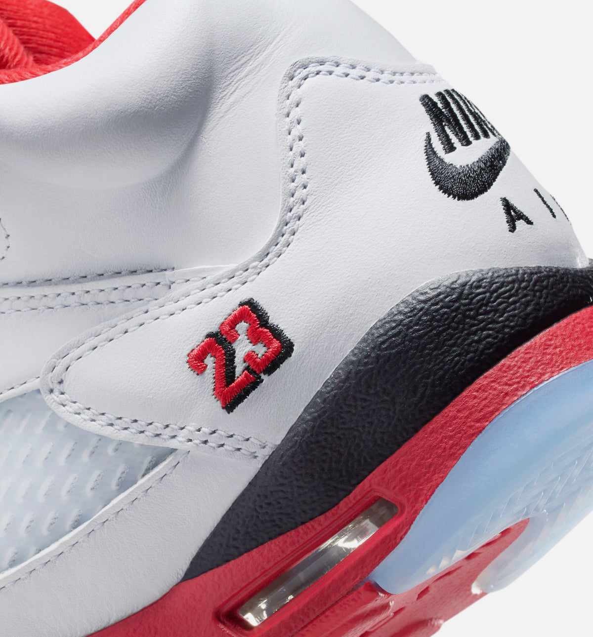 Air Jordan 5 Retro Fire Red Grade School - White/Fire Red/Black