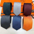 Hermès Style Men's Textured Silk Tie