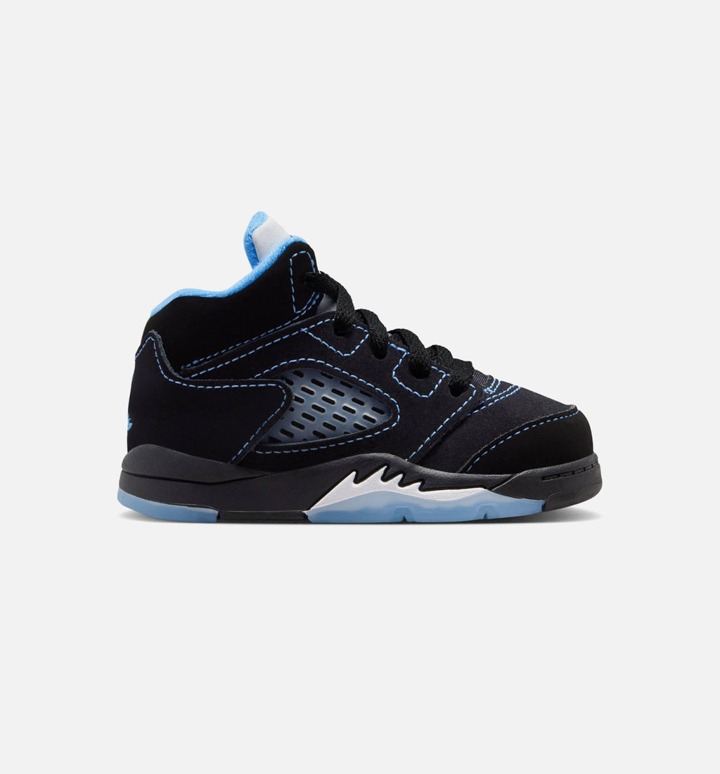 Air Jordan 5 Retro Black Carolina Infant/Toddler - Black/University Blue/White