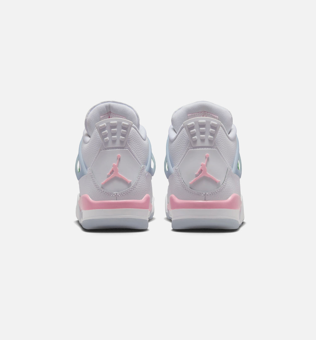 Air Jordan 4 Retro Medium Soft Pink Grade School - White/Medium Soft Pink/Half Blue