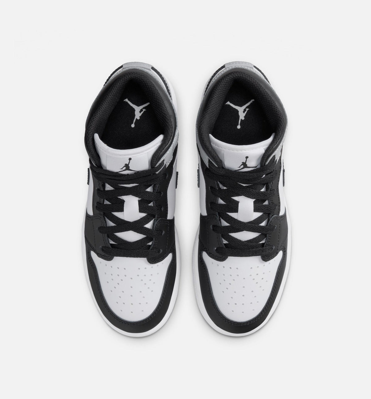 Air Jordan 1 Mid Grade School - White/Light Smoke Grey/Black