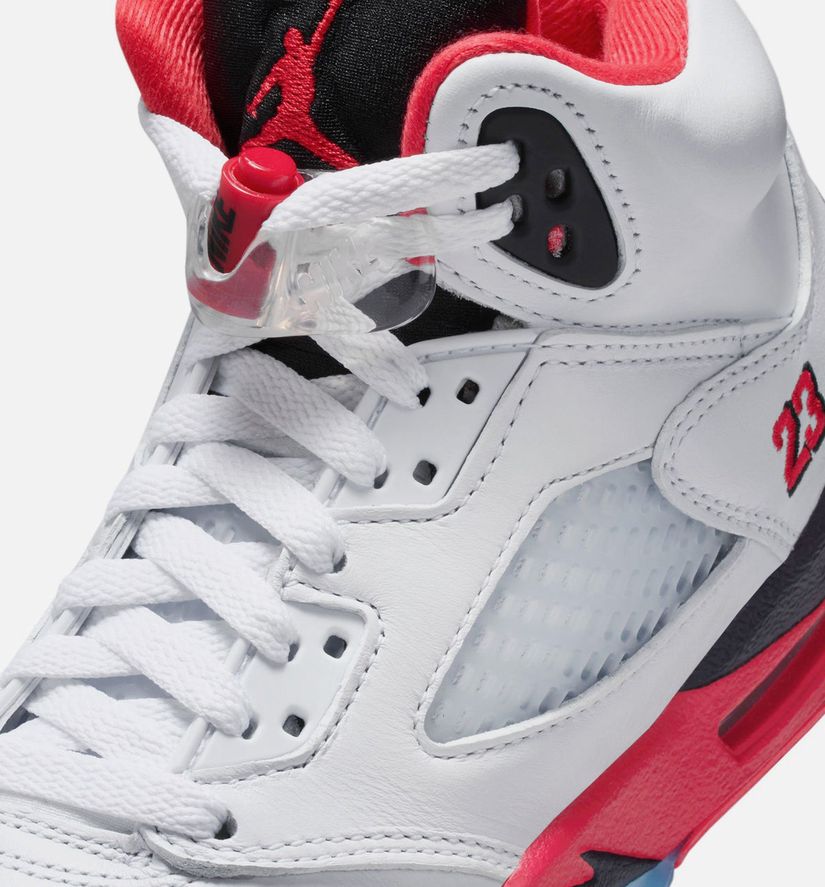Air Jordan 5 Retro Fire Red Grade School - White/Fire Red/Black