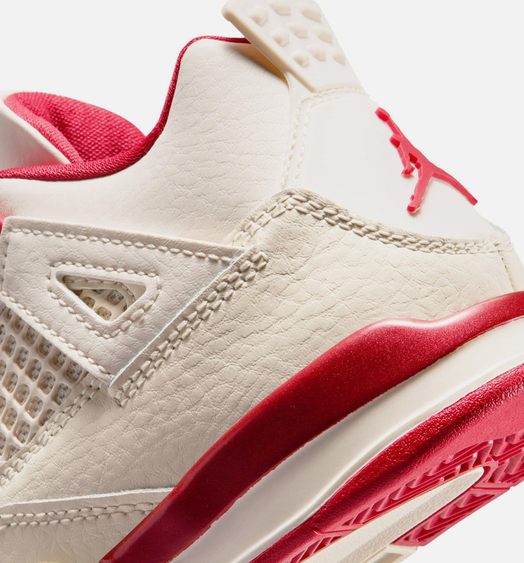 Air Jordan 4 Retro Valentine's Day Preschool - Pale Ivory/Sierra Red/Tough Red