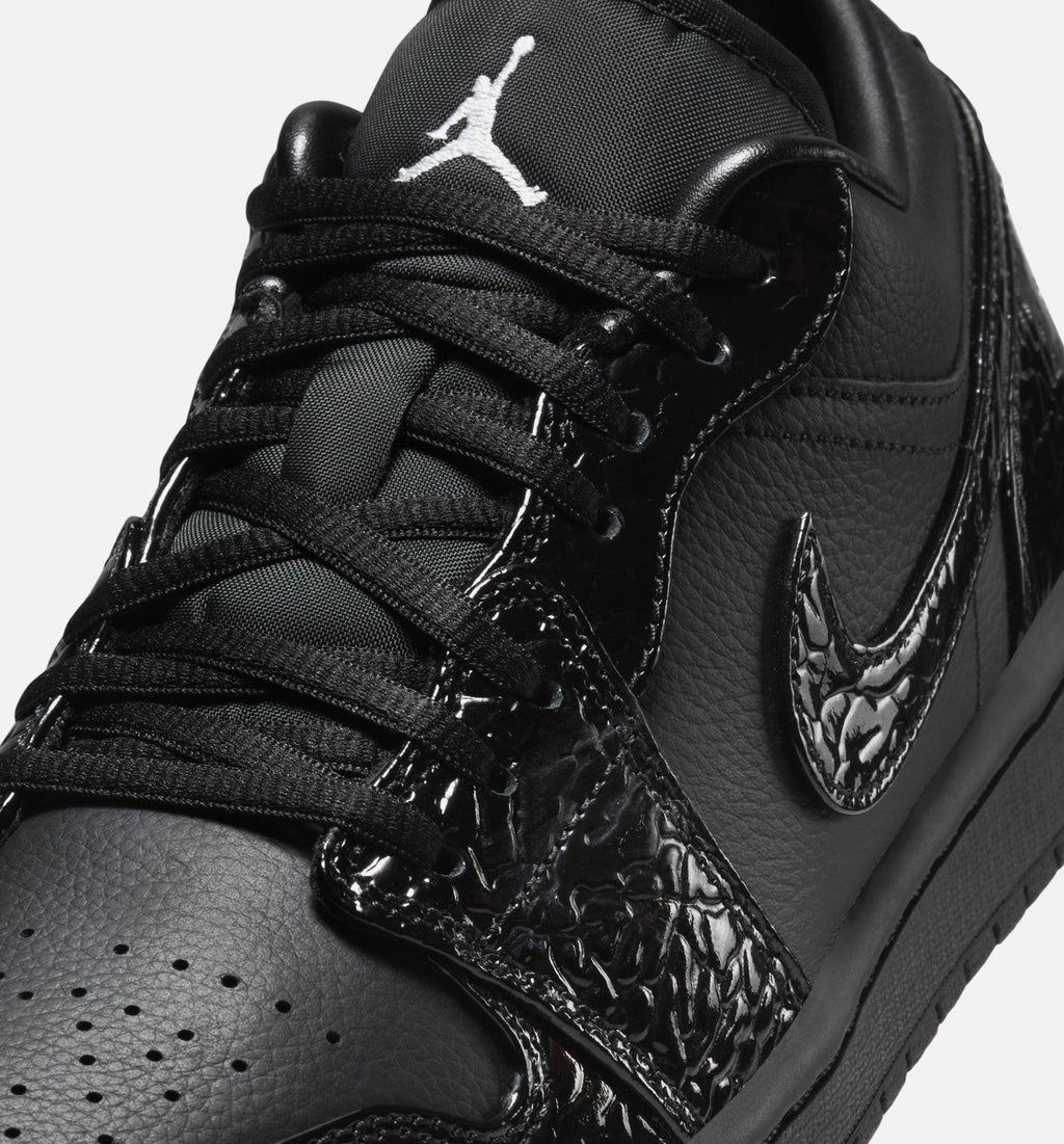 Air Jordan 1 Low "Patent Elephant" Women's Lifestyle Shoe - Black / White / Metallic Silver
