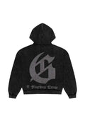 GODSPEED rhinestone-logo acid-wash hoodie