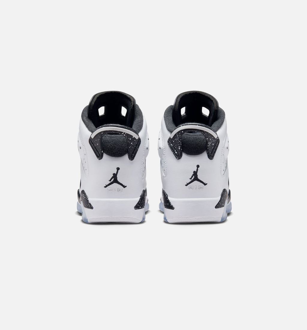 Air Jordan 6 Retro Black and White Grade School - Black/White