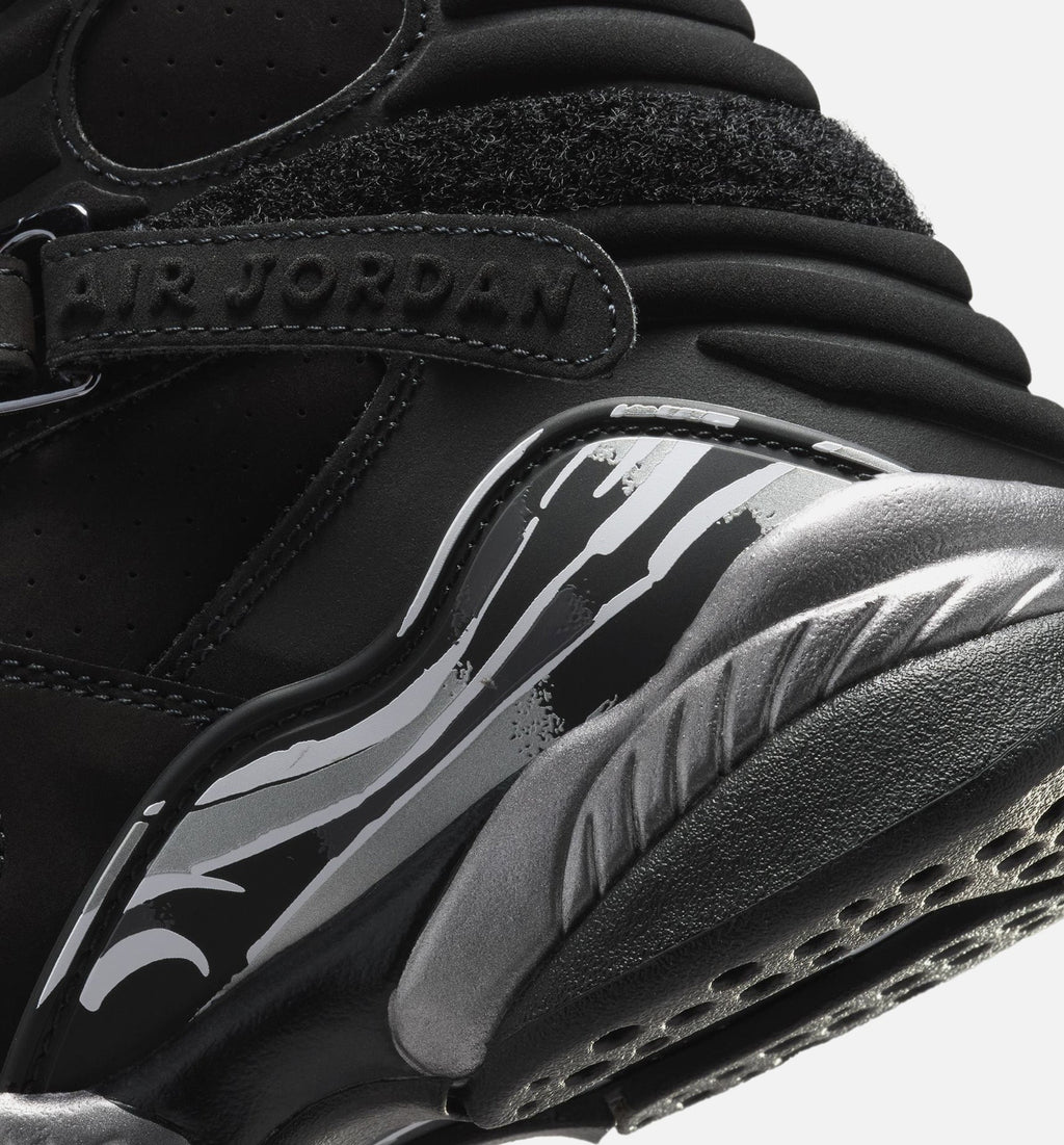 Air Jordan 8 Retro Chrome Black and Light Graphite Grade School - Black/White/Light Graphite