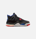 Air Jordan 4 Retro Rare Air Preschool - Black/Fire Red/Deep Royal Blue