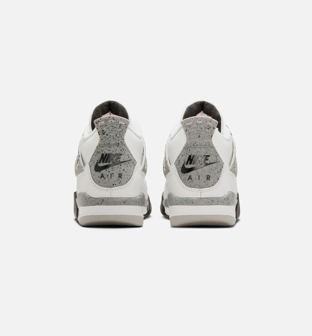 Air Jordan 4 Retro White Cement Grade School - Summit White/Fire Red/Cement Grey/Black