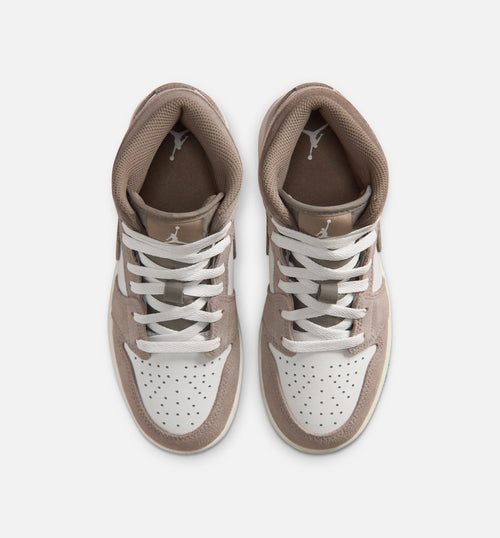 Air Jordan 1 Mid Grade School - Enigma Stone/Olive Grey/Summit White