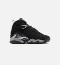 Air Jordan 8 Retro Chrome Black and Light Graphite Grade School - Black/White/Light Graphite