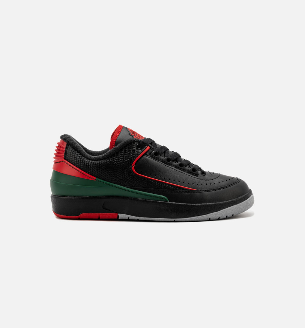 Air Jordan 2 Retro Low Christmas Grade School - Black/Fire Red/Cement Grey