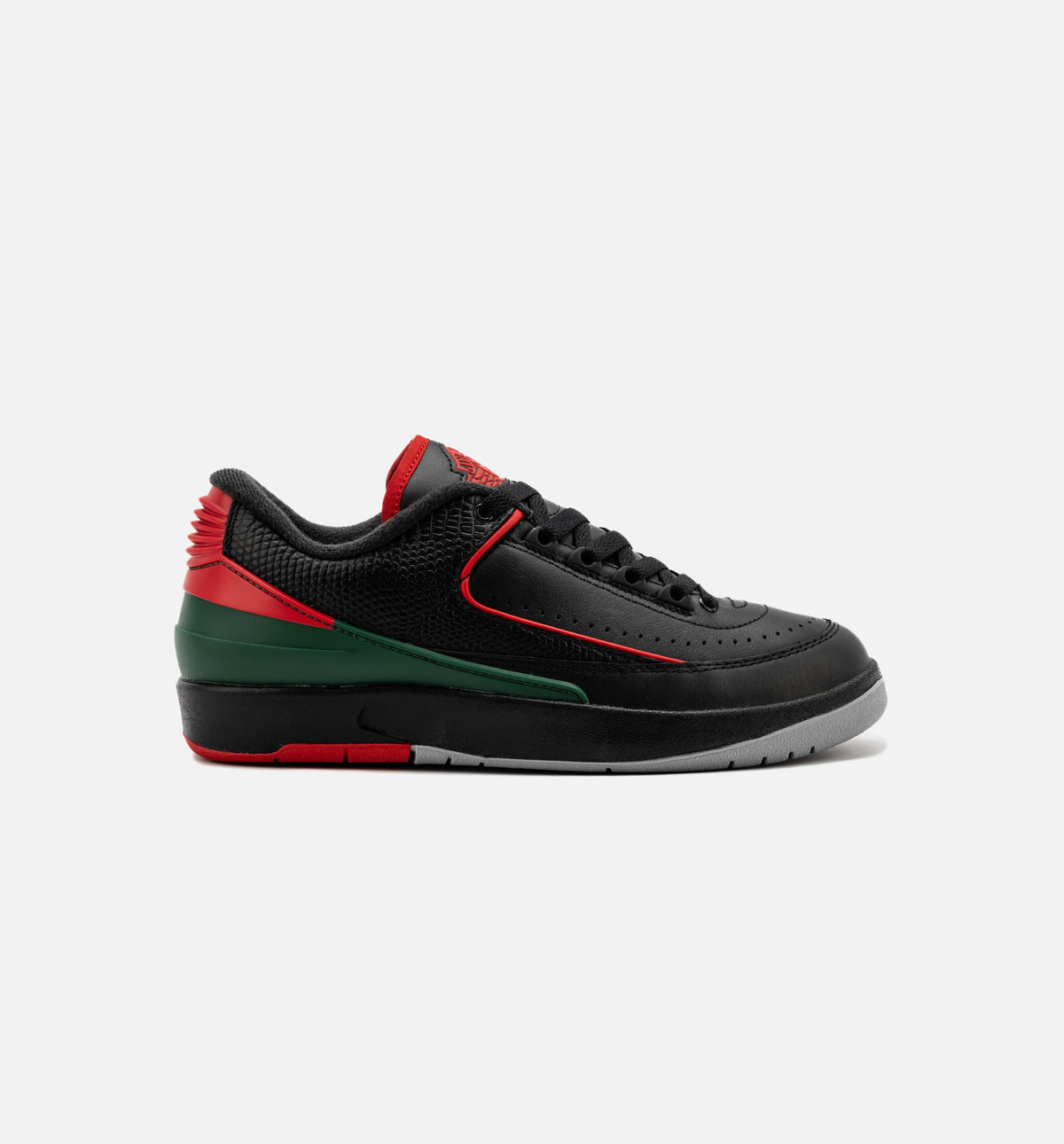 Air Jordan 2 Retro Low Christmas Grade School - Black/Fire Red/Cement Grey