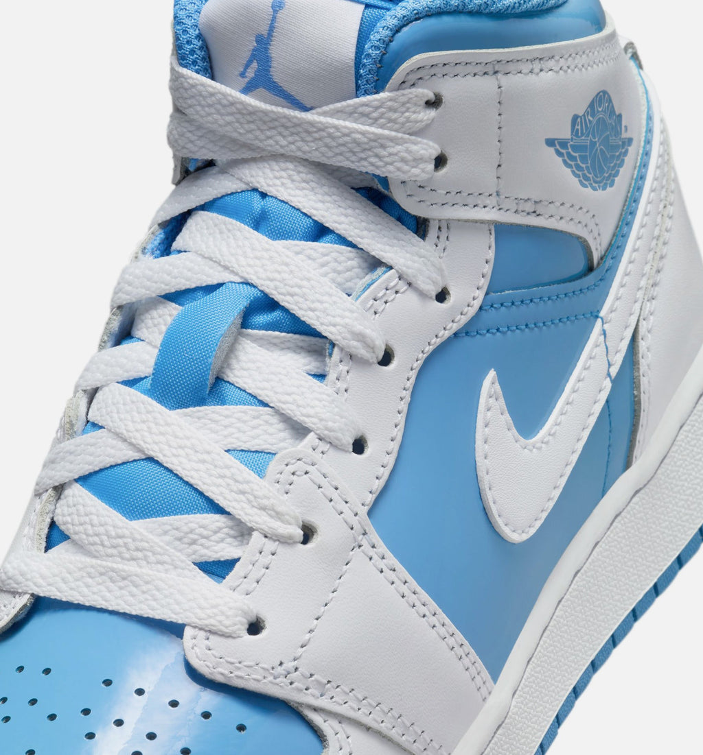 Air Jordan 1 Mid Legend Blue Grade School - White/Legend Blue