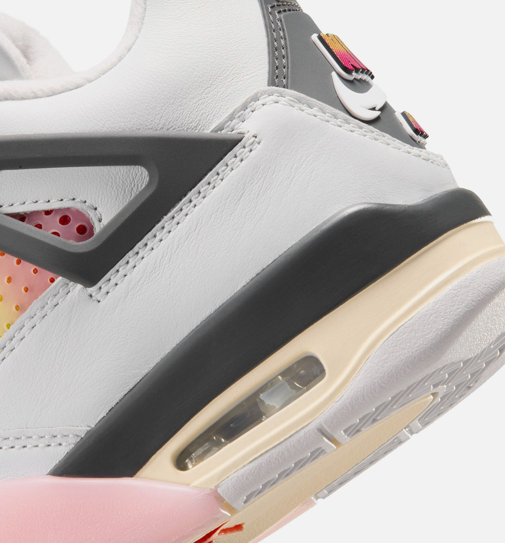 Air Jordan 4 Retro Comic Grade School - Off White/Fire Pink/Anthracite