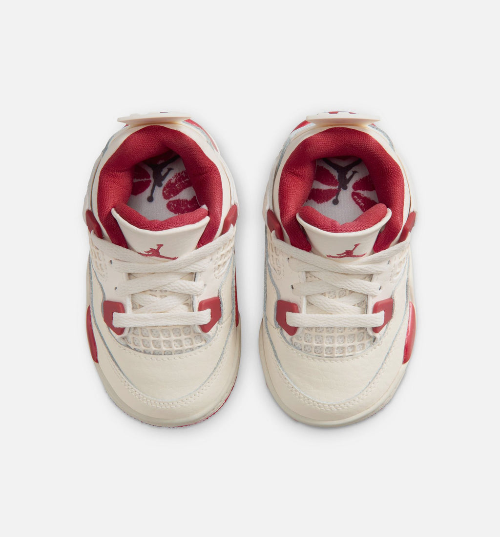 Air Jordan 4 Retro Valentine's Day Infant/Toddler - Pale Ivory/Sierra Red/Tough Red
