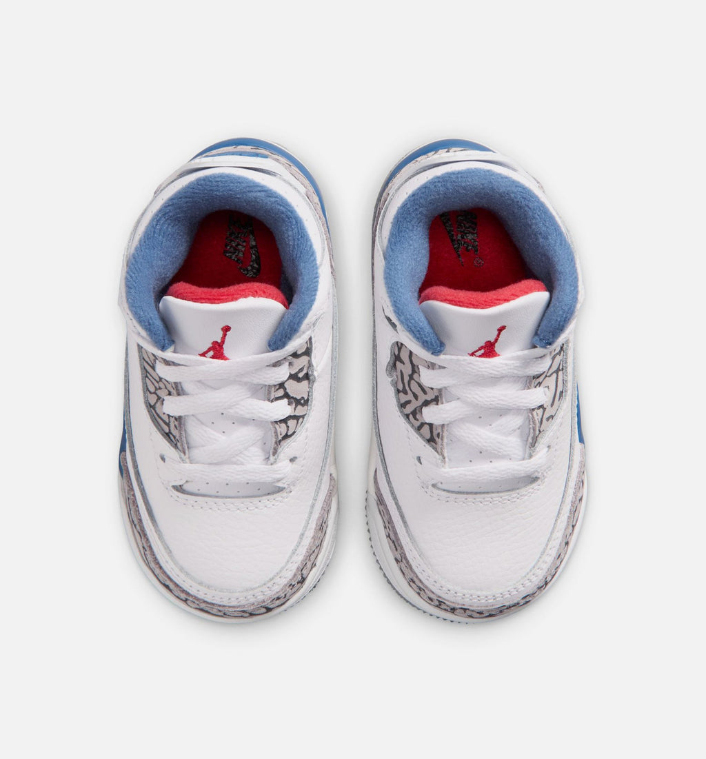 Air Jordan 3 Retro OG True Blue Infant/Toddler - White/Fire Red/True Blue