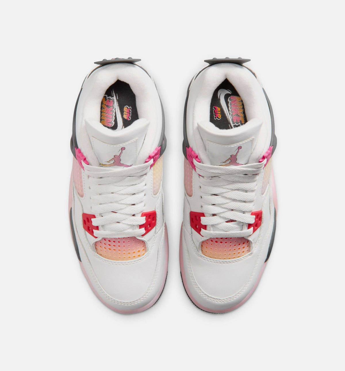 Air Jordan 4 Retro Comic Grade School - Off White/Fire Pink/Anthracite