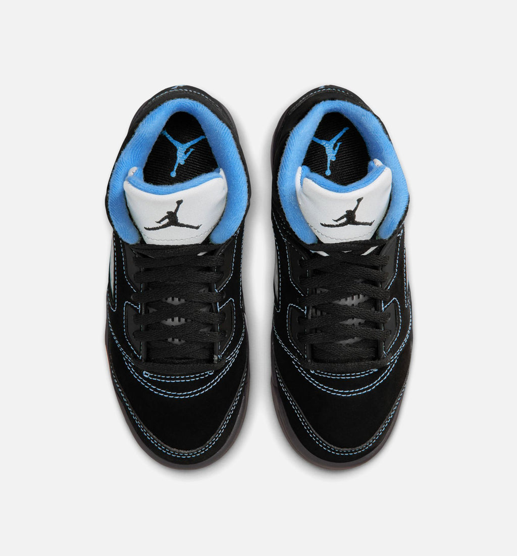 Air Jordan 5 Retro Black Carolina Preschool - Black/University Blue/White