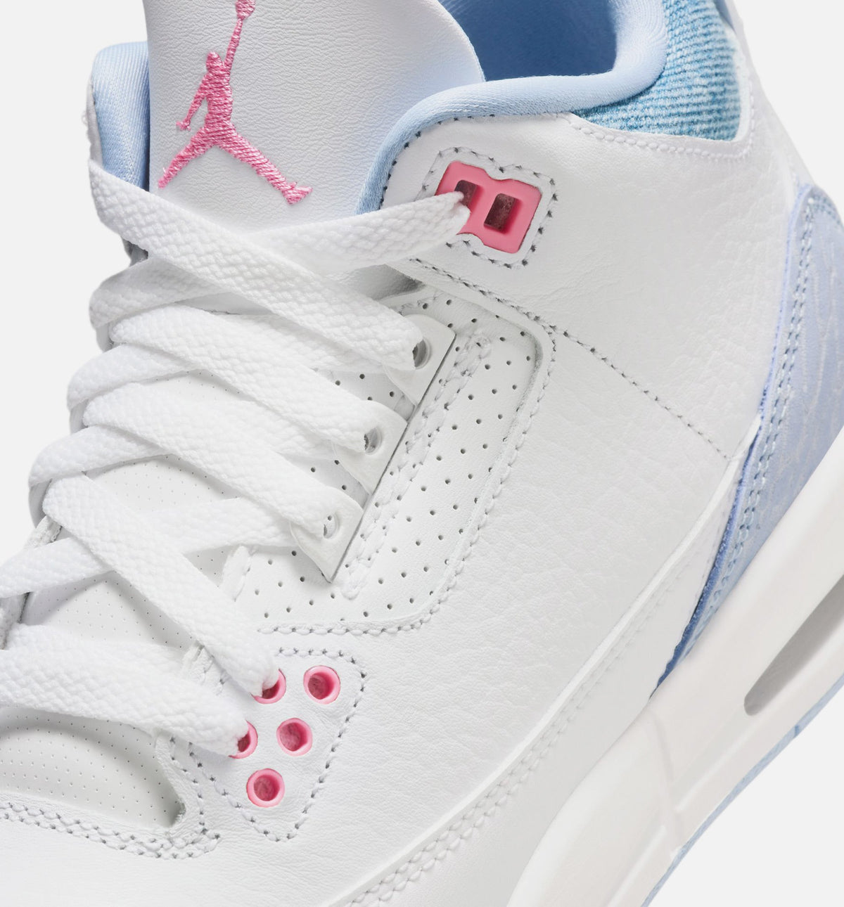 Air Jordan 3 Retro Cobalt Bliss Grade School - White/Cobalt Bliss/Football Grey/Pink Glow