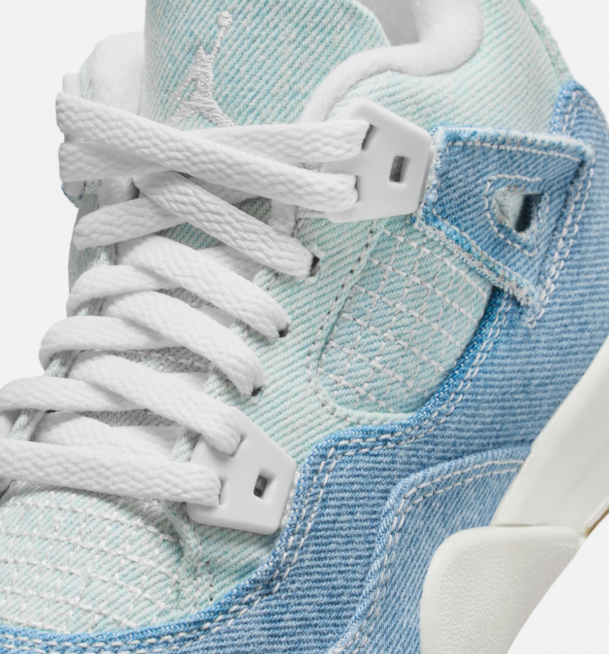Air Jordan 4 Retro Worn Blue Preschool - Sail/Worn Blue/Metallic Gold