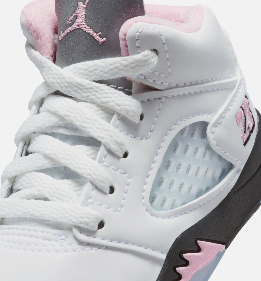 Air Jordan 5 Retro Medium Soft Pink Infant/Toddler - White/Black/Medium Soft Pink