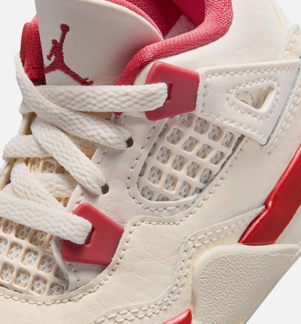 Air Jordan 4 Retro Valentine's Day Infant/Toddler - Pale Ivory/Sierra Red/Tough Red
