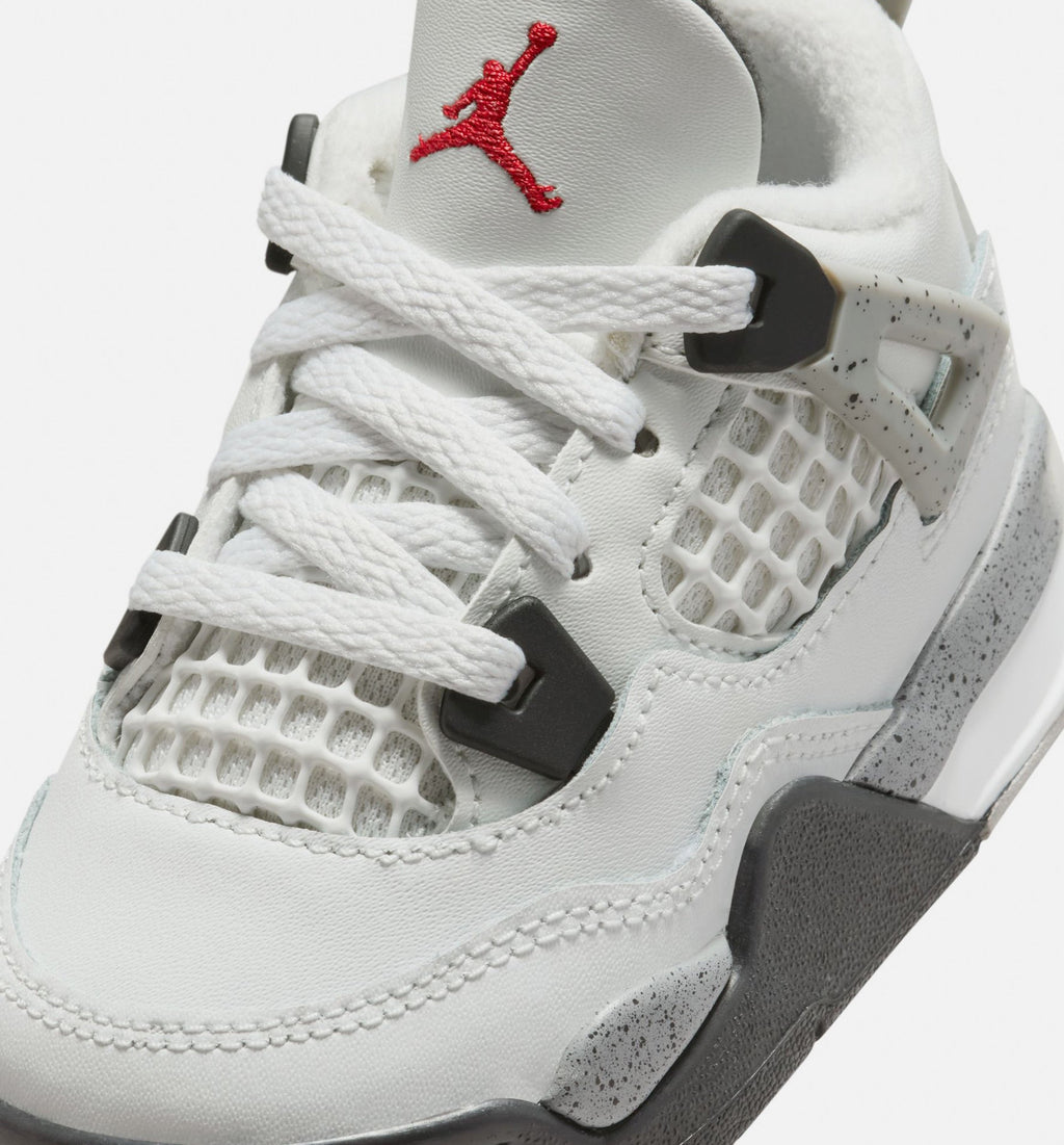 Air Jordan 4 Retro White Cement Infant/Toddler - Summit White/Fire Red/Cement Grey/Black