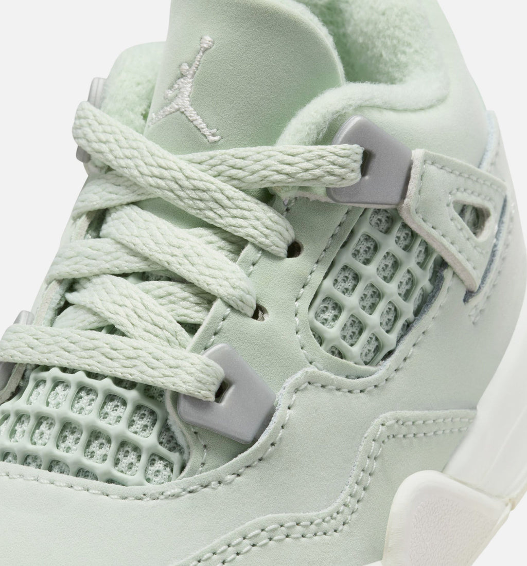 Air Jordan 4 Retro Abundance Infant/Toddler - Seafoam/Sail/Metallic Silver