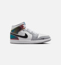 Air Jordan 1 Mid SE Men's Lifestyle Sneakers - Black/White/Wolf Grey