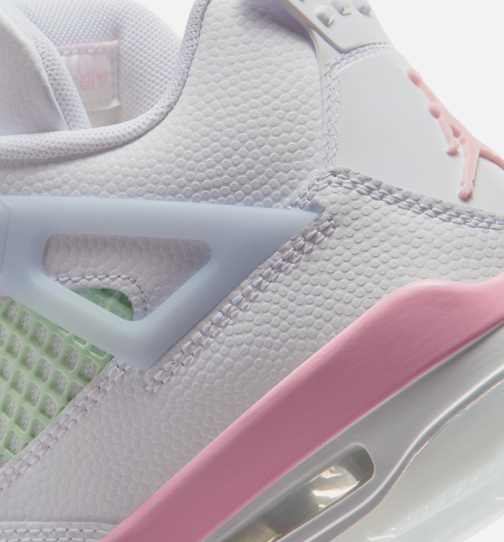 Air Jordan 4 Retro Medium Soft Pink Grade School - White/Medium Soft Pink/Half Blue