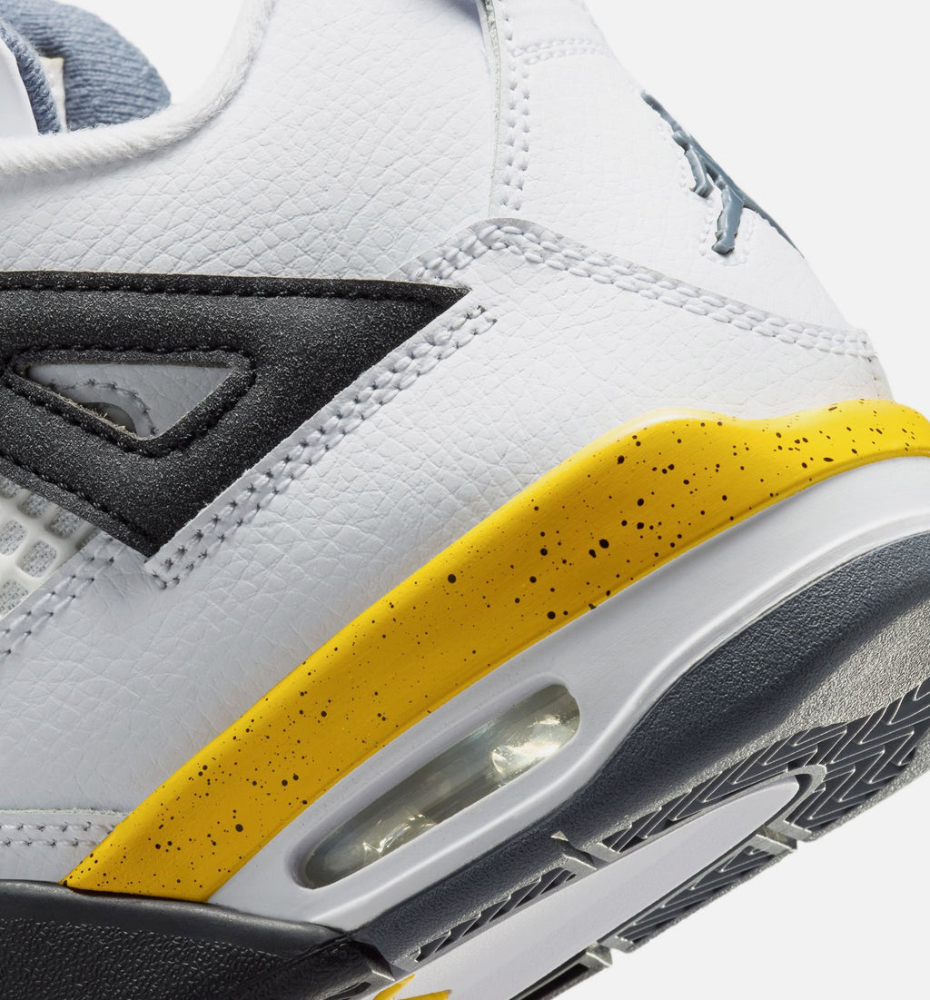 Air Jordan 4 Retro Rare Air Tour Yellow Grade School - White/Dark Blue Grey/Black/Tour Yellow