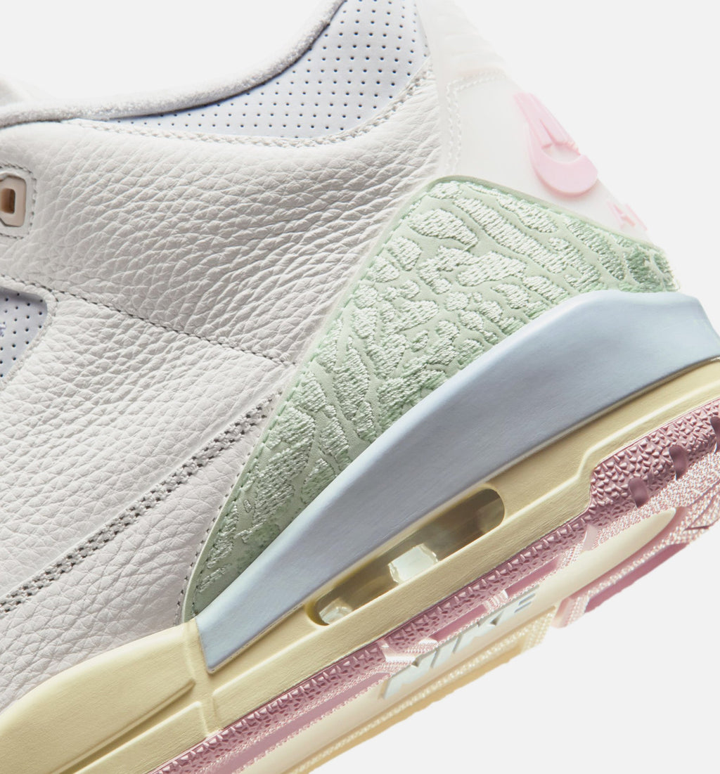 Air Jordan 3 Retro Men's Lifestyle Shoe - Sail/Jade Aura/Aura/Iced Carmine