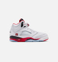 Air Jordan 5 Retro Fire Red Grade School - White/Fire Red/Black