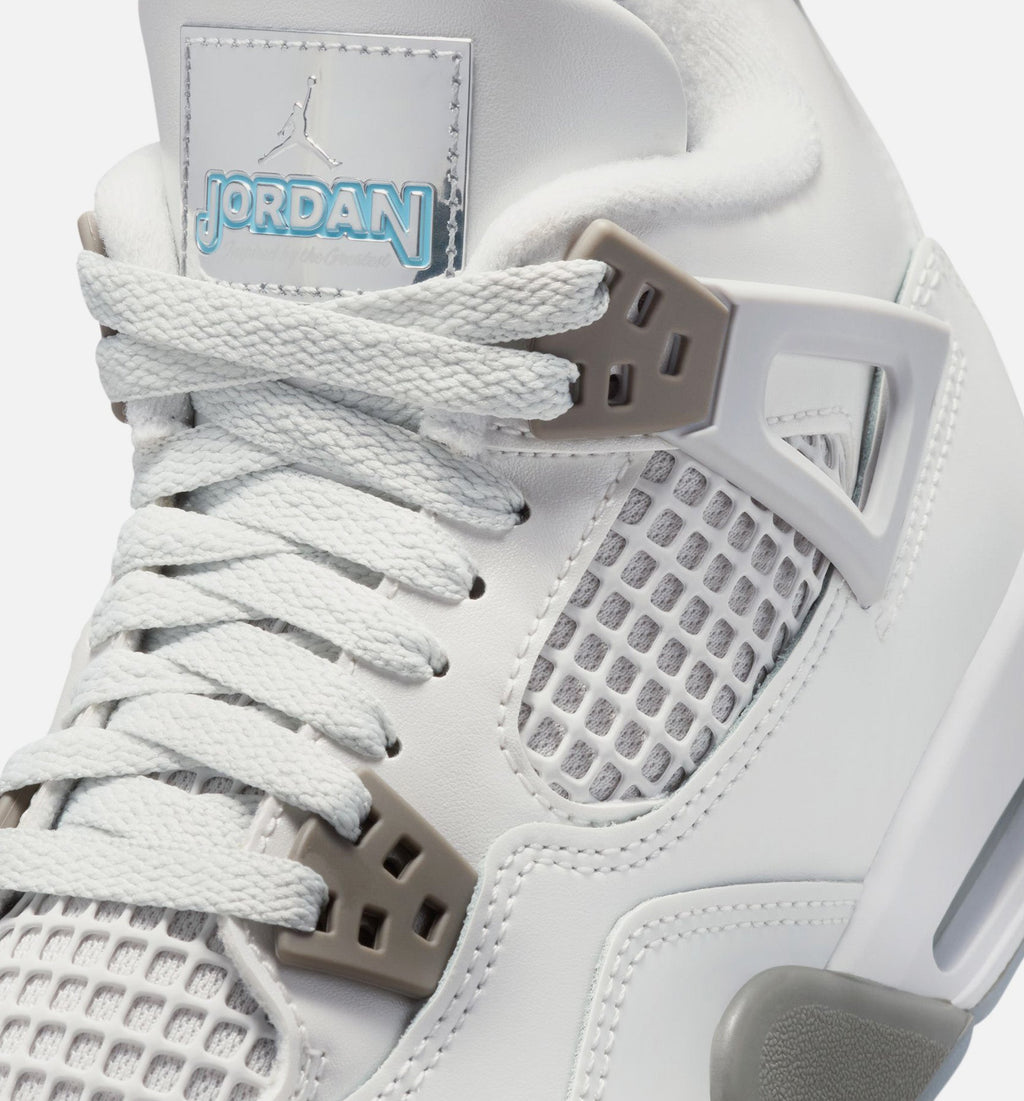 Air Jordan 4 Retro Blue Chill Grade School - Photon Dust/Blue Chill/Flat Pewter/White/Blue Tint