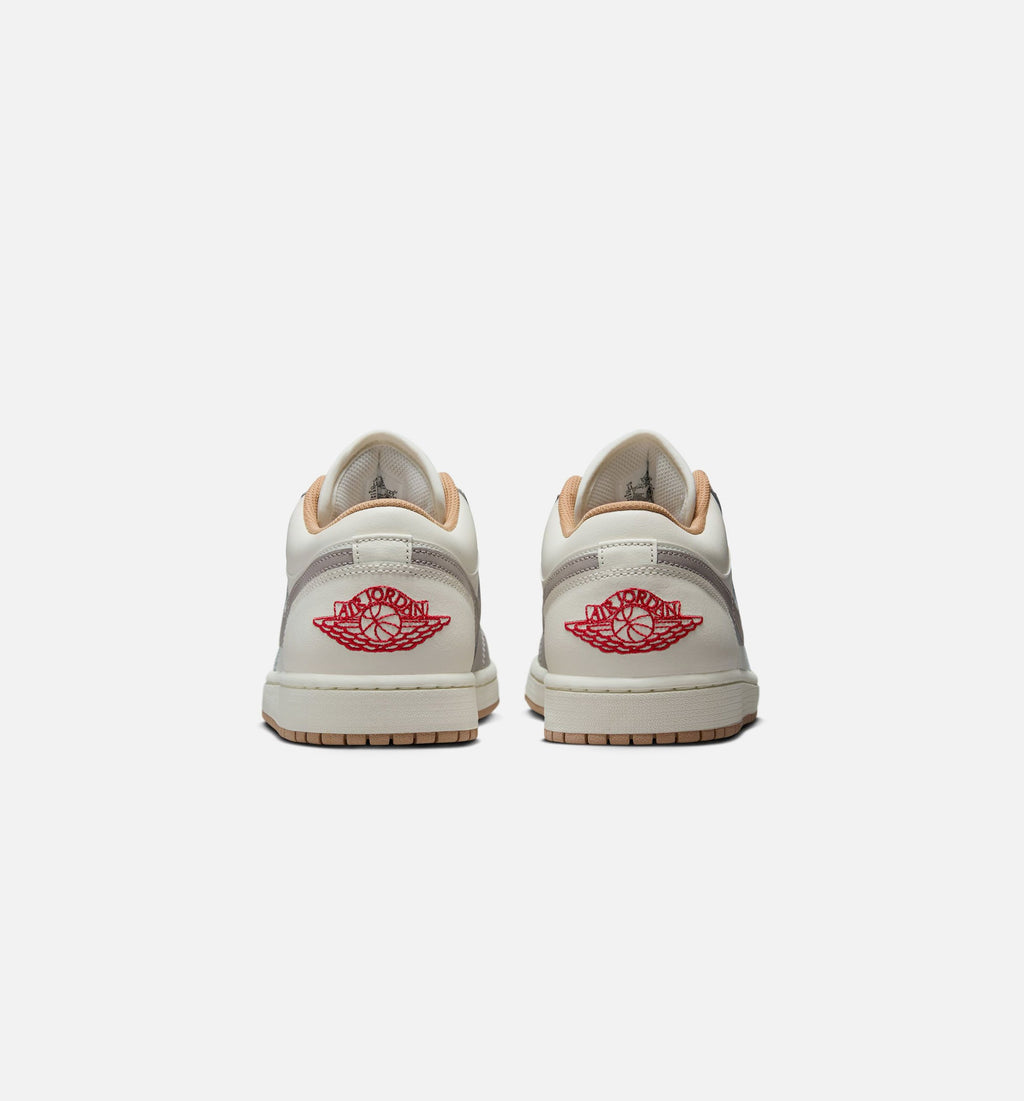 Air Jordan 1 Low Men's Lifestyle Shoe - Sail/Fire Red/College Grey/Hemp