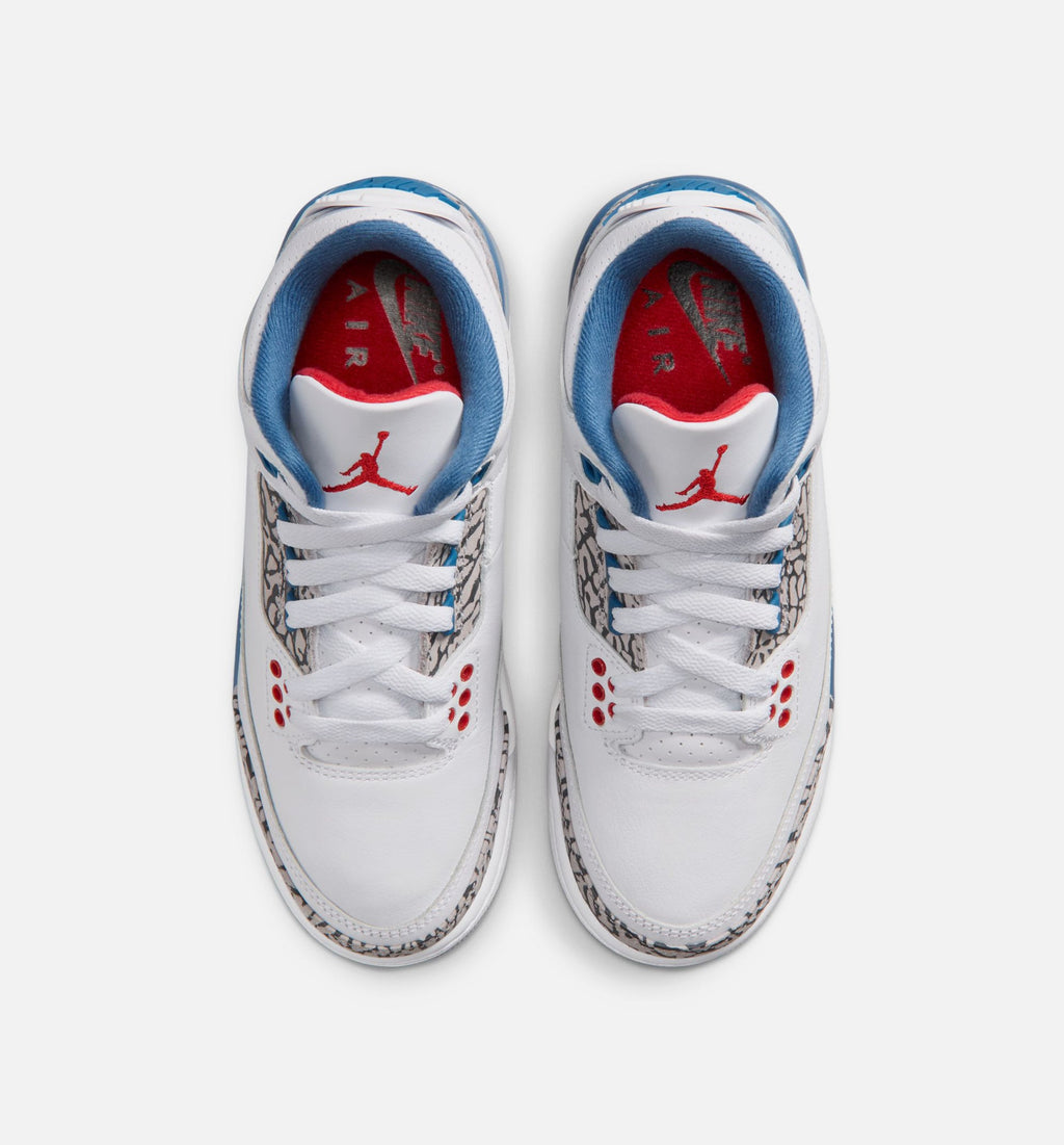 Air Jordan 3 Retro OG True Blue Grade School - White/Fire Red/True Blue