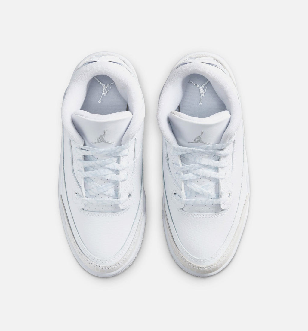 Air Jordan 3 Retro Preschool - White/Metallic Silver