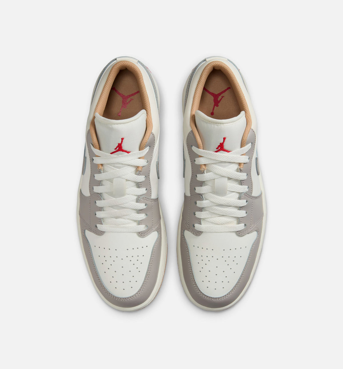Air Jordan 1 Low Men's Lifestyle Shoe - Sail/Fire Red/College Grey/Hemp