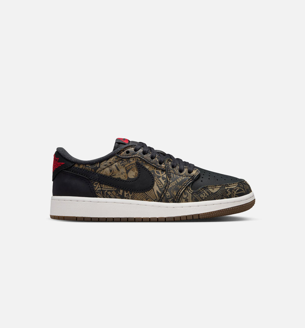 Air Jordan 1 Retro Low OG Laser Grade School - Black/Varsity Red/Summit White