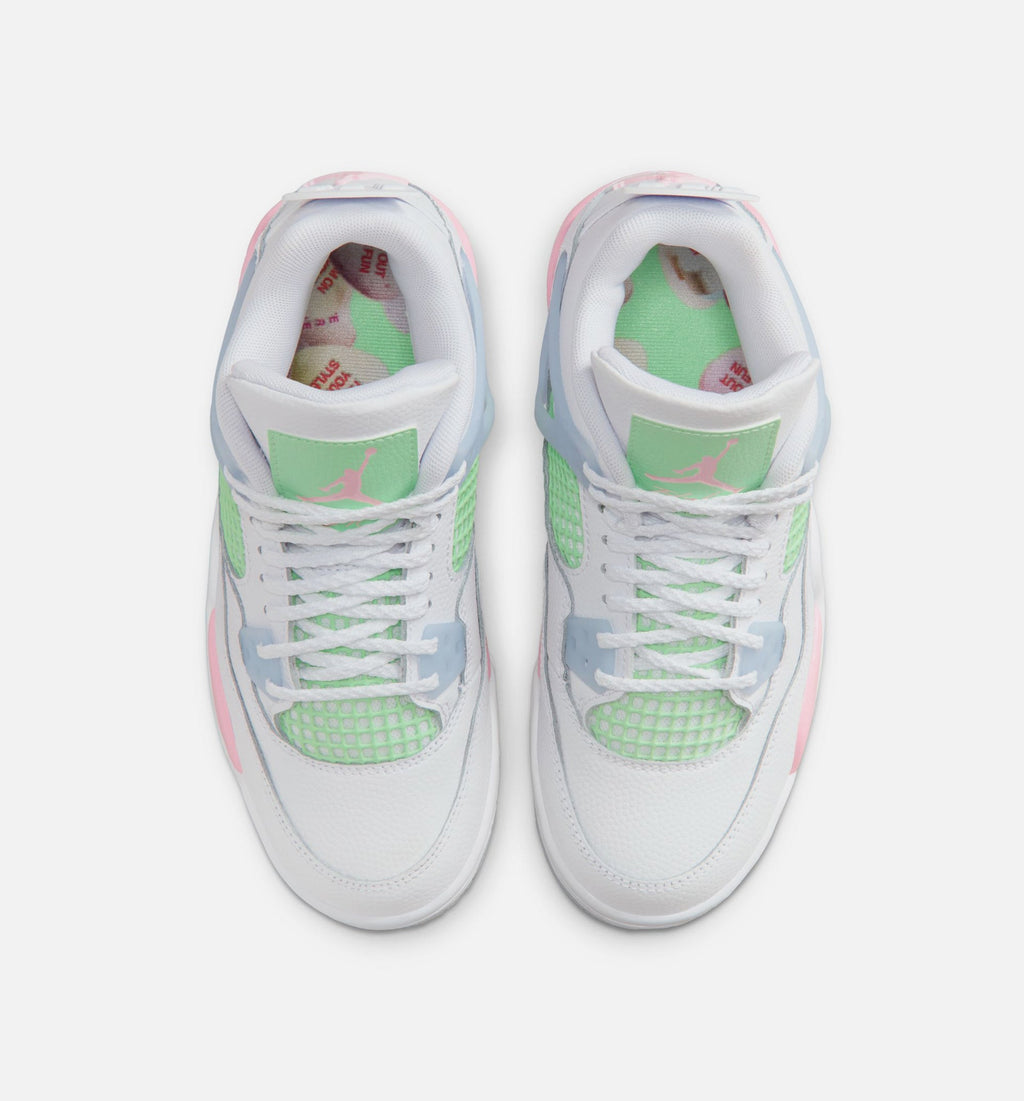 Air Jordan 4 Retro Medium Soft Pink Grade School - White/Medium Soft Pink/Half Blue