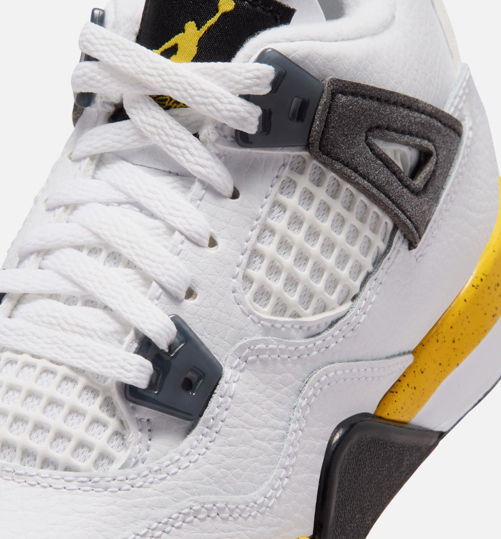 Air Jordan 4 Retro Rare Air Tour Yellow Preschool - White/Dark Blue Grey/Black/Tour Yellow