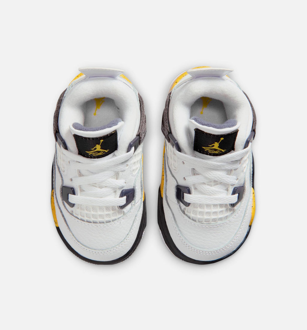 Air Jordan 4 Retro Rare Air Tour Yellow Infant/Toddler - White/Dark Blue Grey/Black/Tour Yellow